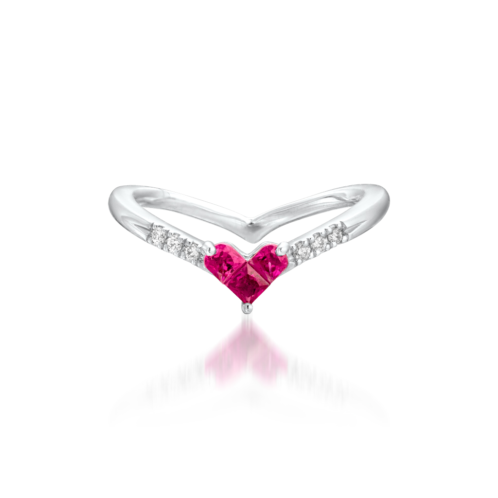 MYSTERIOUS HEART RUBY PINKIE RING(2XR0243)Pt950 ピンキーリング