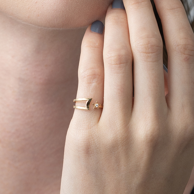 SHOOTING STAR PINKIE RING(2JR0525)K10 ピンキーリング｜スター