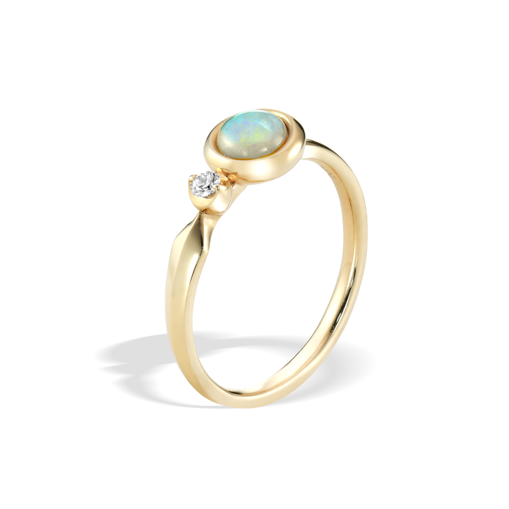 OPAL&DIAMOND PINKIE RING(2JR0519)K10 ピンキーリング｜スター