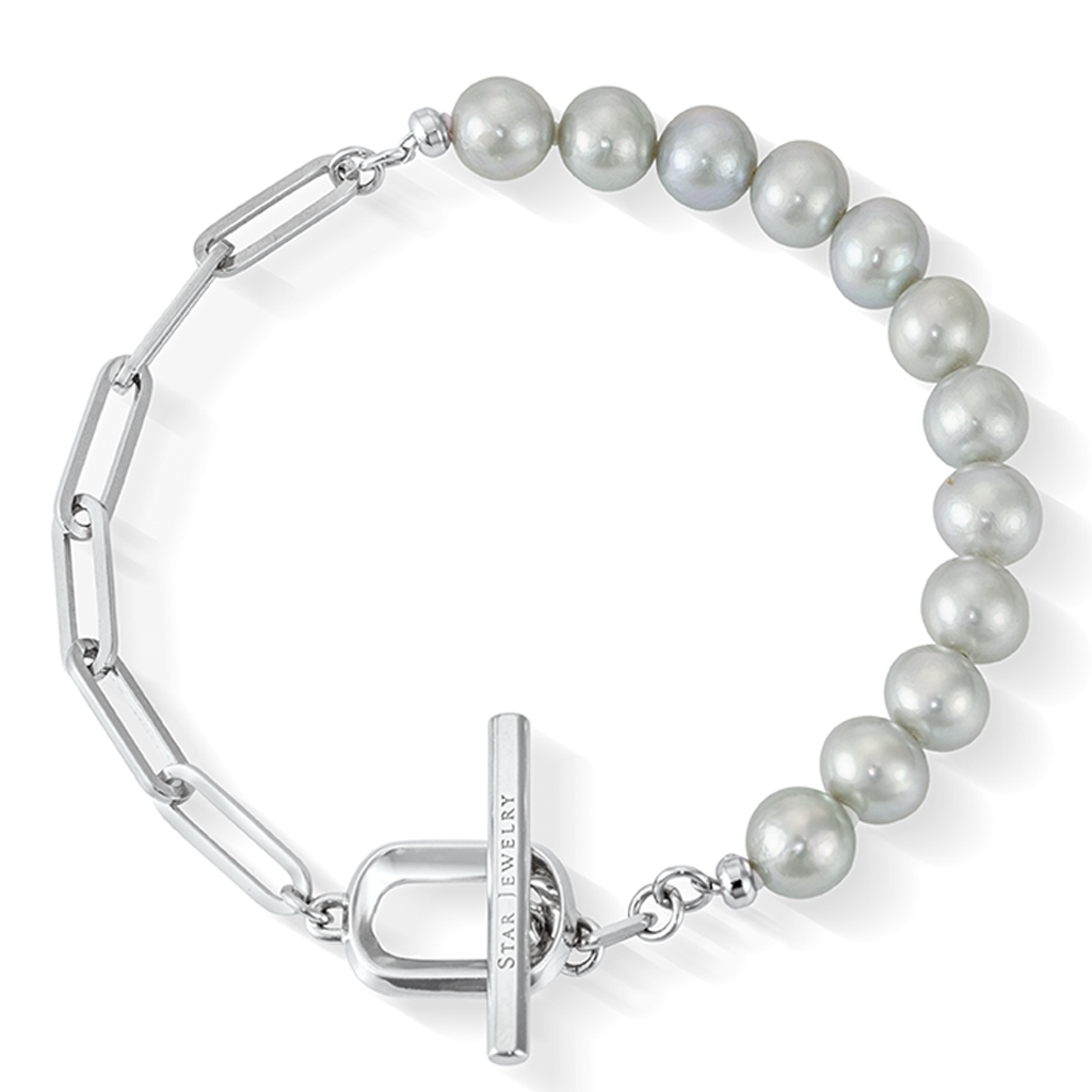 GRAY PEARL LINKS BRACELET(2SU0981)SV925 ブレスレット｜スター