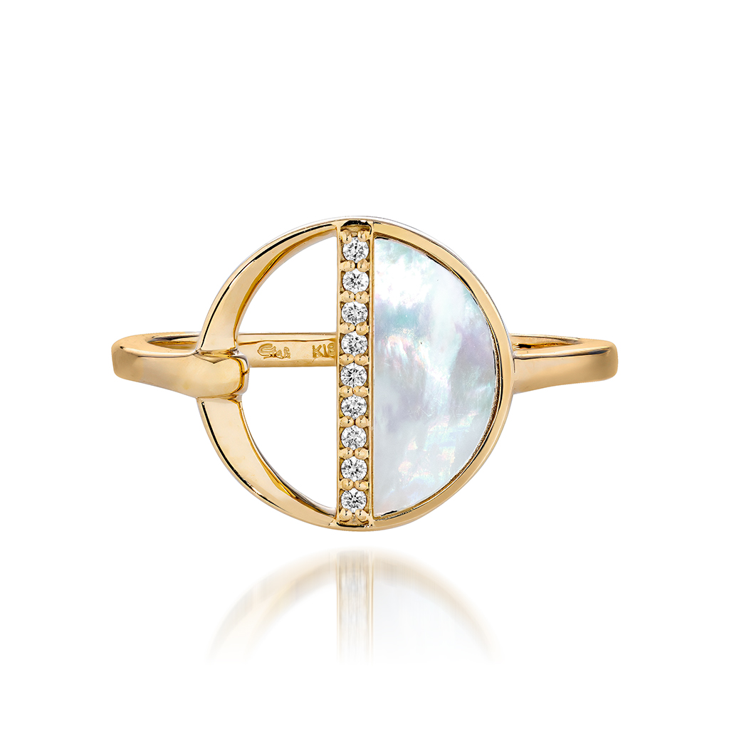 WAXING MOON MOTHER OF PEARL RING(1ZR1246)K18 リング｜スター