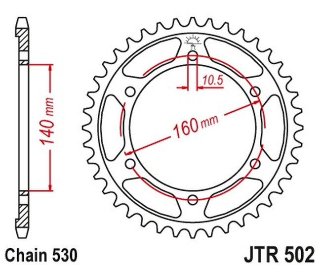 JT Sprockets Steel Rear Sprocket 50T 530 Fits ZX10/ZX11/Zephyr/ZZR