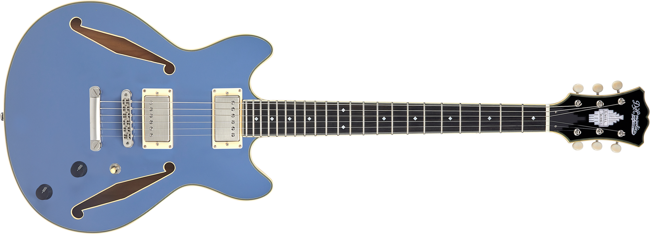D'angelico Excel Mini DC Tour - slate blue Semi-hollow electric guitar