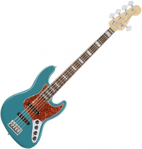 Fender American Elite Jazz Bass V (USA, EB) - ocean turquoise