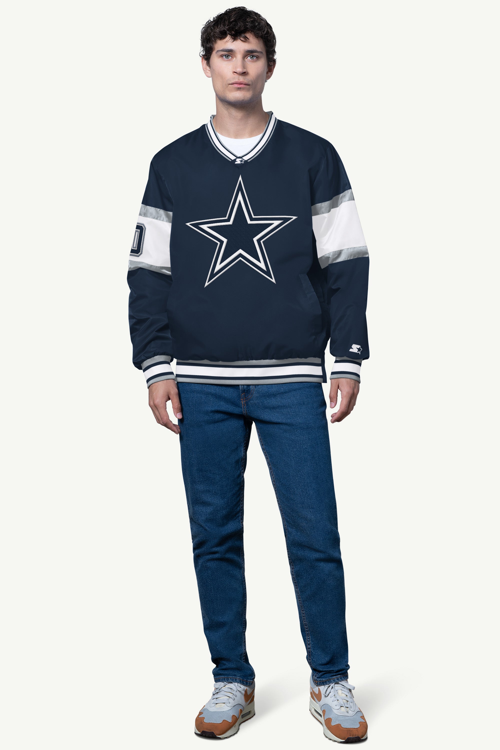 Mens Dallas Cowboys Signal Collar Pullover | NFL | Starter
