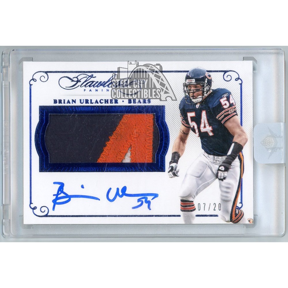 Brian Urlacher 2015 Panini Flawless Sapphire Patch Autograph Card