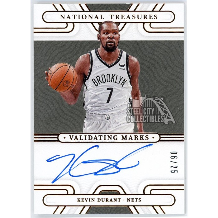 Kevin Durant 2021-22 Panini NT Validating Marks Bronze Auto Card