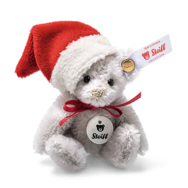Chris Miniature Holiday Teddy Bear, 3 in, light gray - Steiff.com