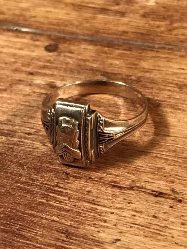 1944 Josten 10K Gold Class Ring ジャスティン ビンテージ カレッジ