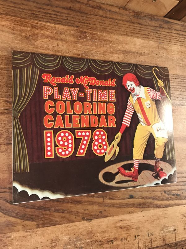 Ronald McDonald Play-Time “1978” Coloring Calendar マクドナルド