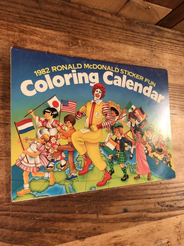 Ronald McDonald Sticker Fun “1982” Coloring Calendar マクドナルド