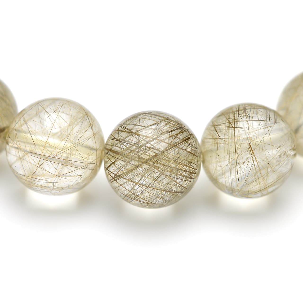 シルバールチルクォーツ - 10.5mm玉、サイズ17cm | 天然石ブレスレット