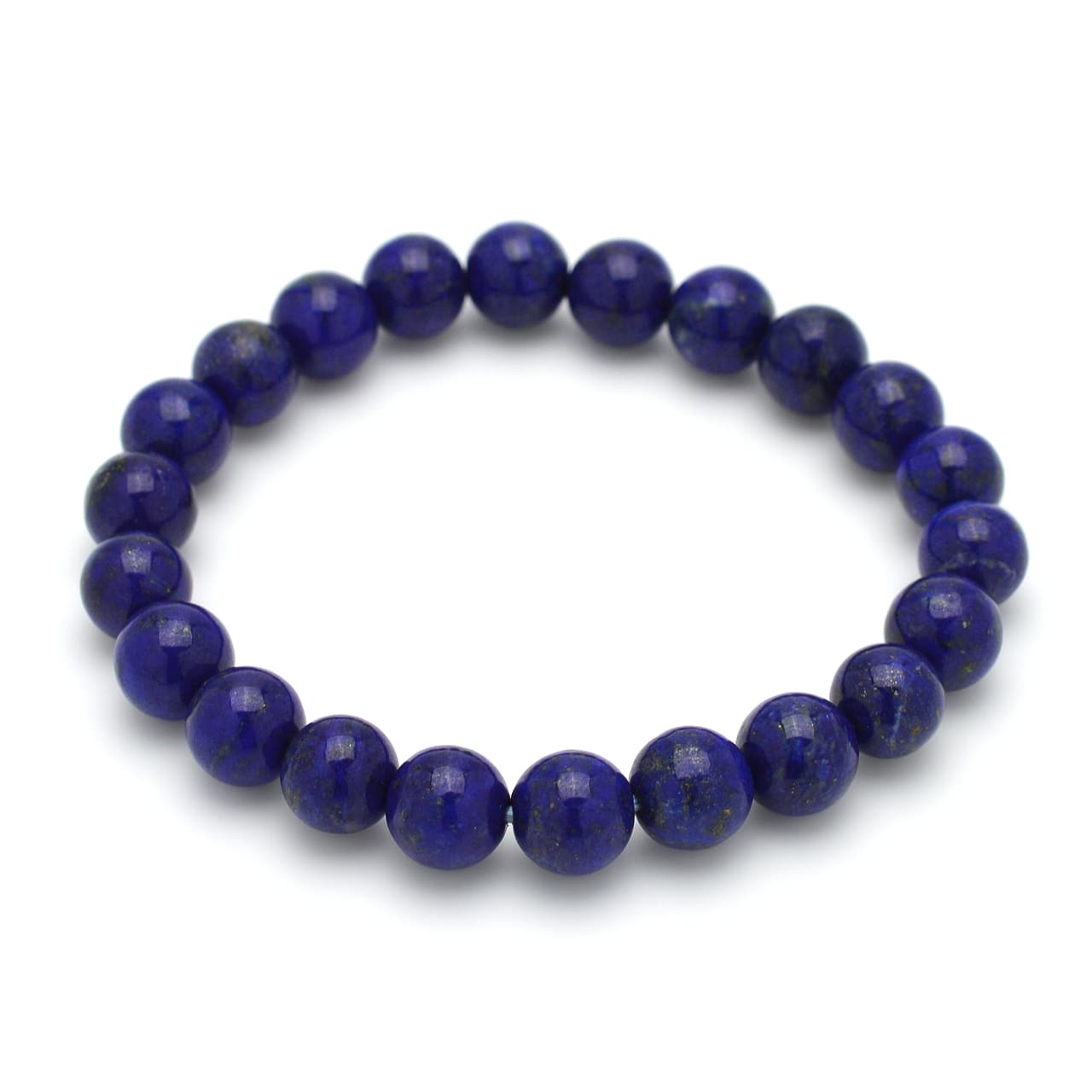 ラピスラズリ(瑠璃)(4Aランク) - 8mm玉、サイズ15、17cm | 天然石