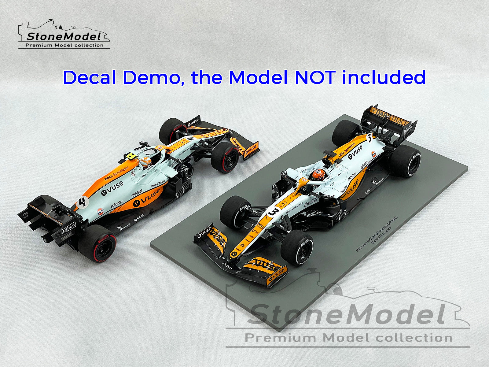 Decal for 1:18 Gulf Livery Mclaren F1 MCL35M Monaco GP 2021