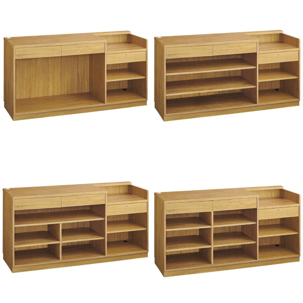 レジカウンター 切り欠きタイプ 幅180cm ラスティック柄〔ストエキ