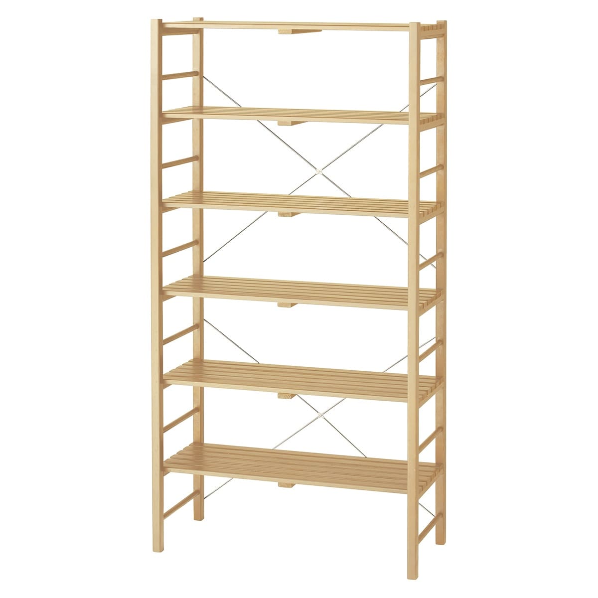 ウッドラック ナチュラル 幅90cm〔ストエキオリジナル〕 高さ120cm 4段