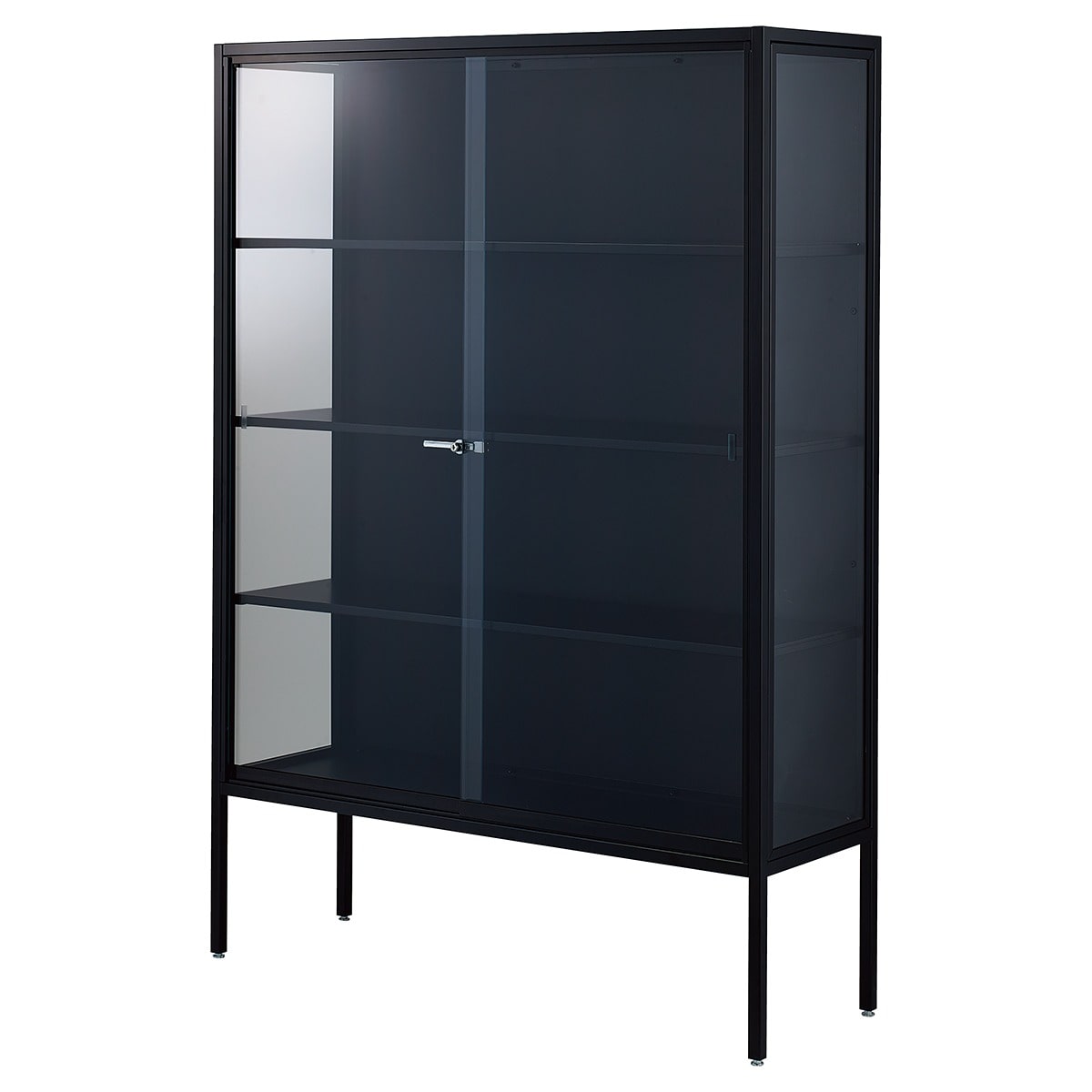 ラテラルショーケースブラック 幅120×高さ180cm パネル：ブラック