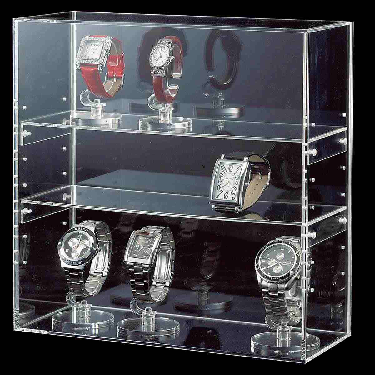 透明アクリル多段ディスプレイケース 幅30cm