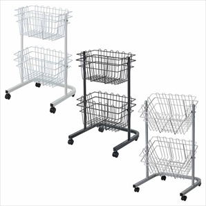 丸型投げ込みバスケット 3段〔ストエキオリジナル〕 ホワイト