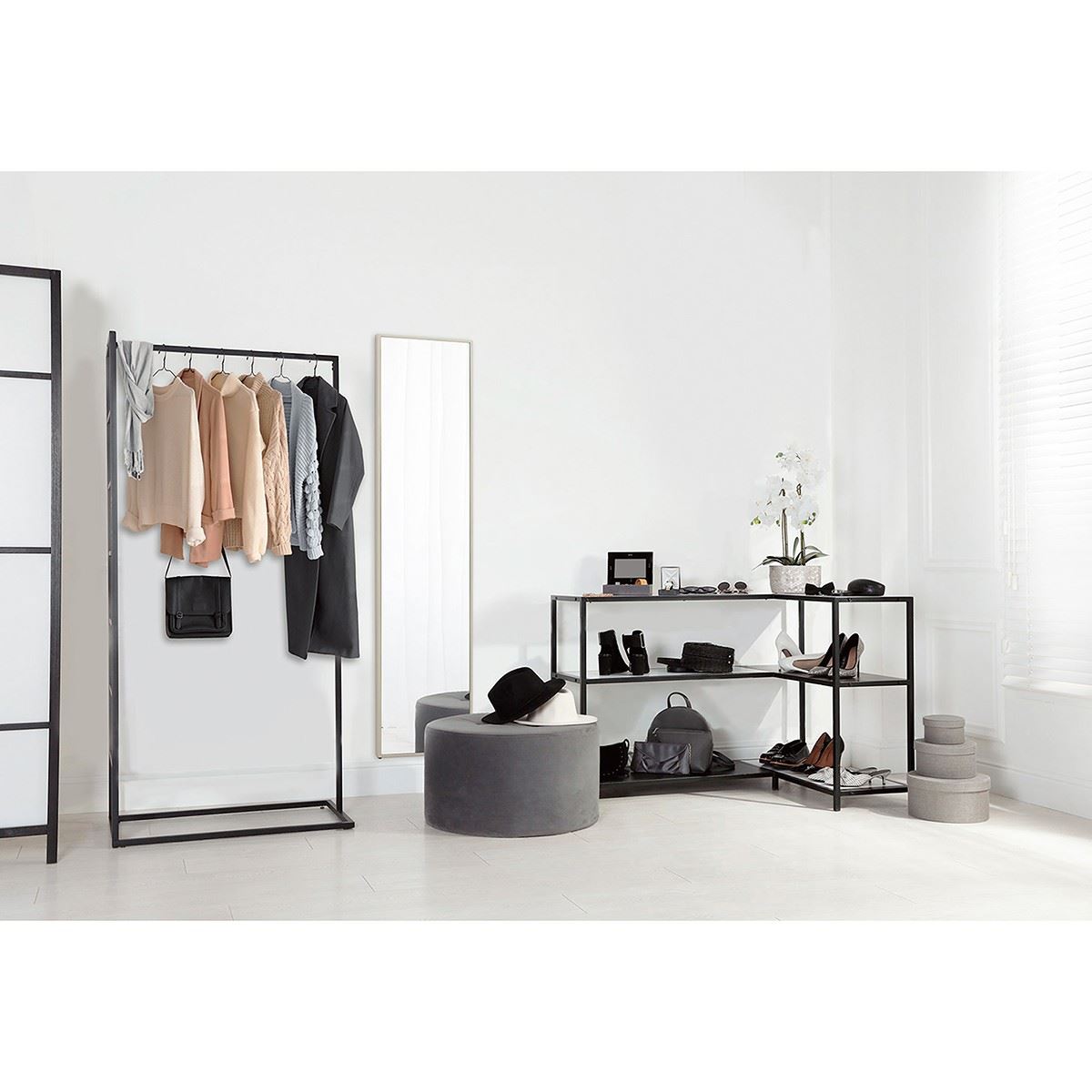 ウォール＆スタンドミラー スリムフレーム幅32×高さ157cm (鏡厚3mm