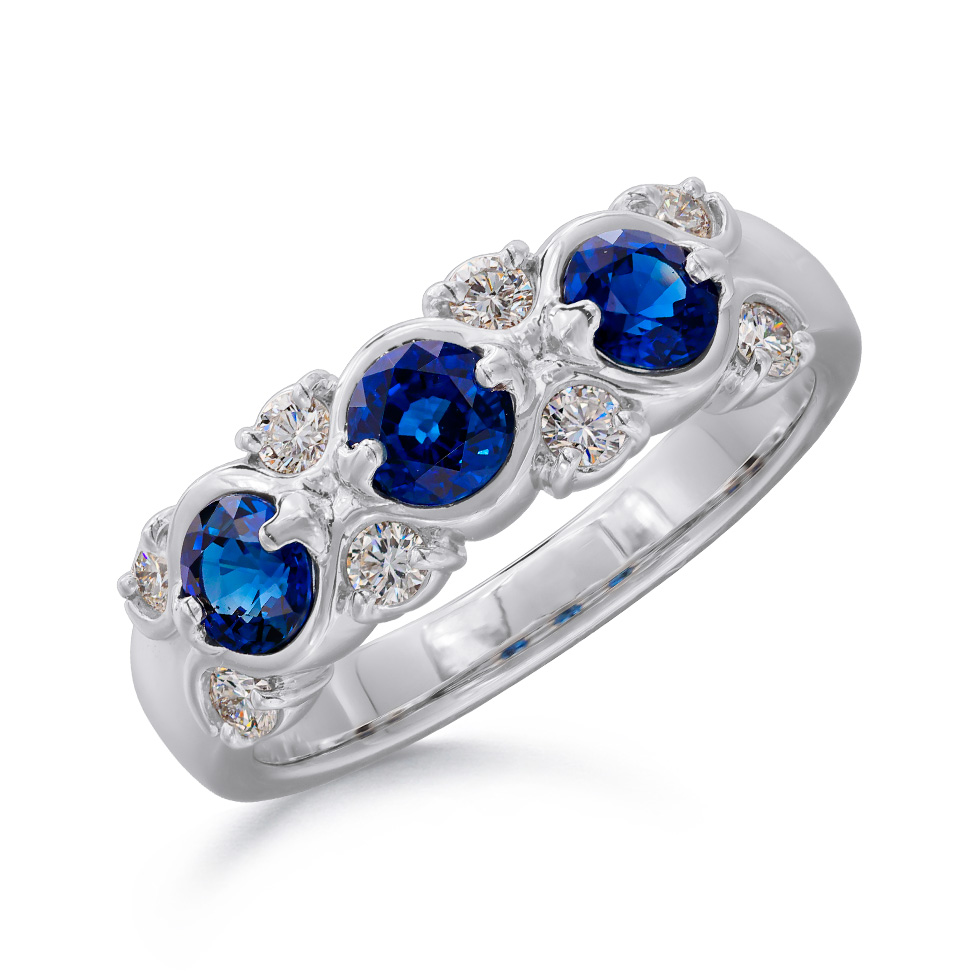 サファイヤ ダイヤモンド リング | SUWA | アニバーサリーバンドリング