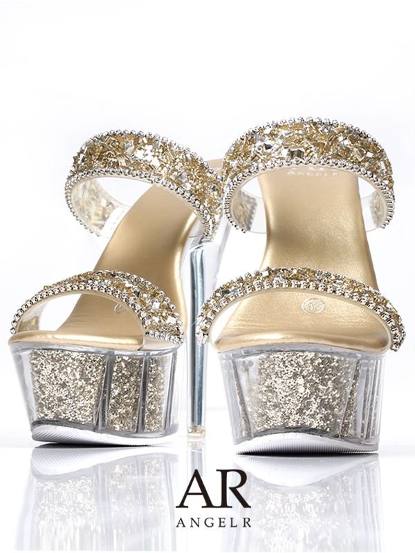 ANGEL R/エンジェルアール】15cmヒール/ ビジュー/ ラメ/ ライン