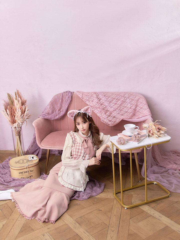 即日発送】ツイードキャットワンピースコスプレ/マーメイドスカート