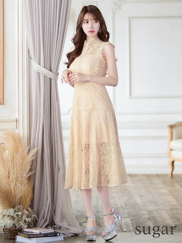 XS-Lサイズあり【ERUKEI エルケイ】フラワーレース/ Aライン/ ミモレ丈