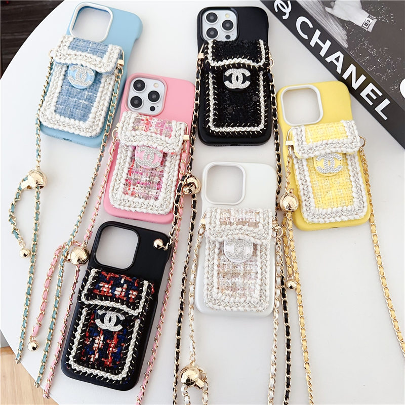 シャネル iphone16 ケース ショルダー chanel ツイード スマホケース15
