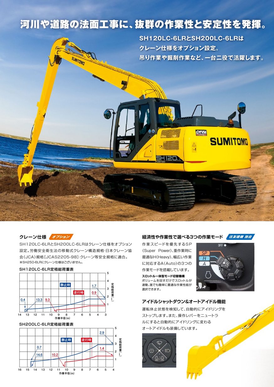 超ロングリーチ仕様 SH120LC-6LR/SH200LC-6LR/SH250-6LR_JPN