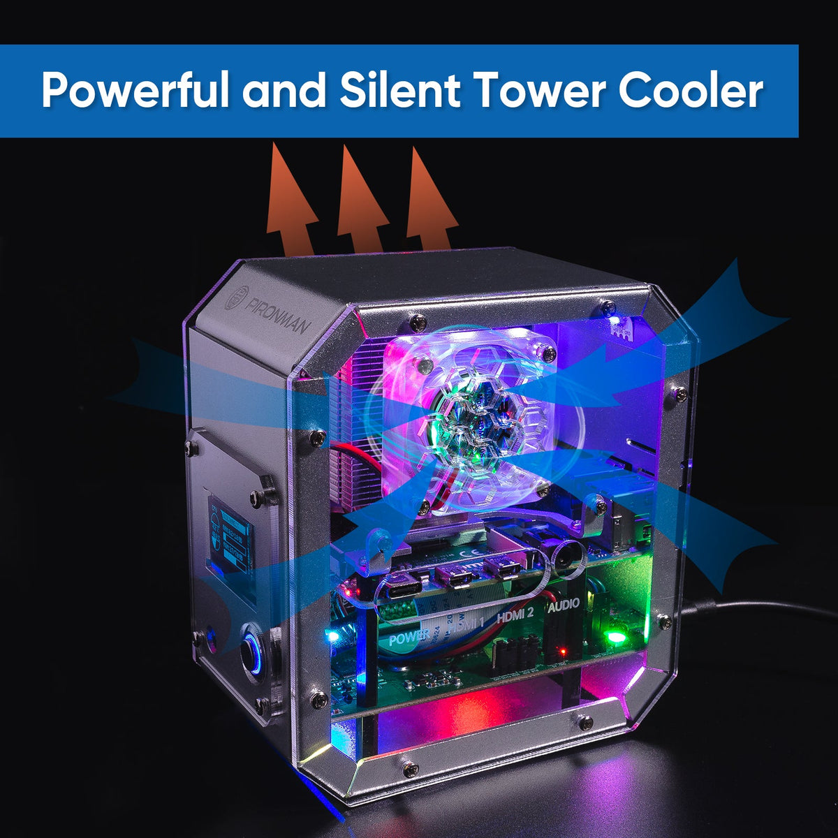 Pironman Raspberry Pi 4 Case, Raspberry Pi Mini PC - Aluminum Alloy To