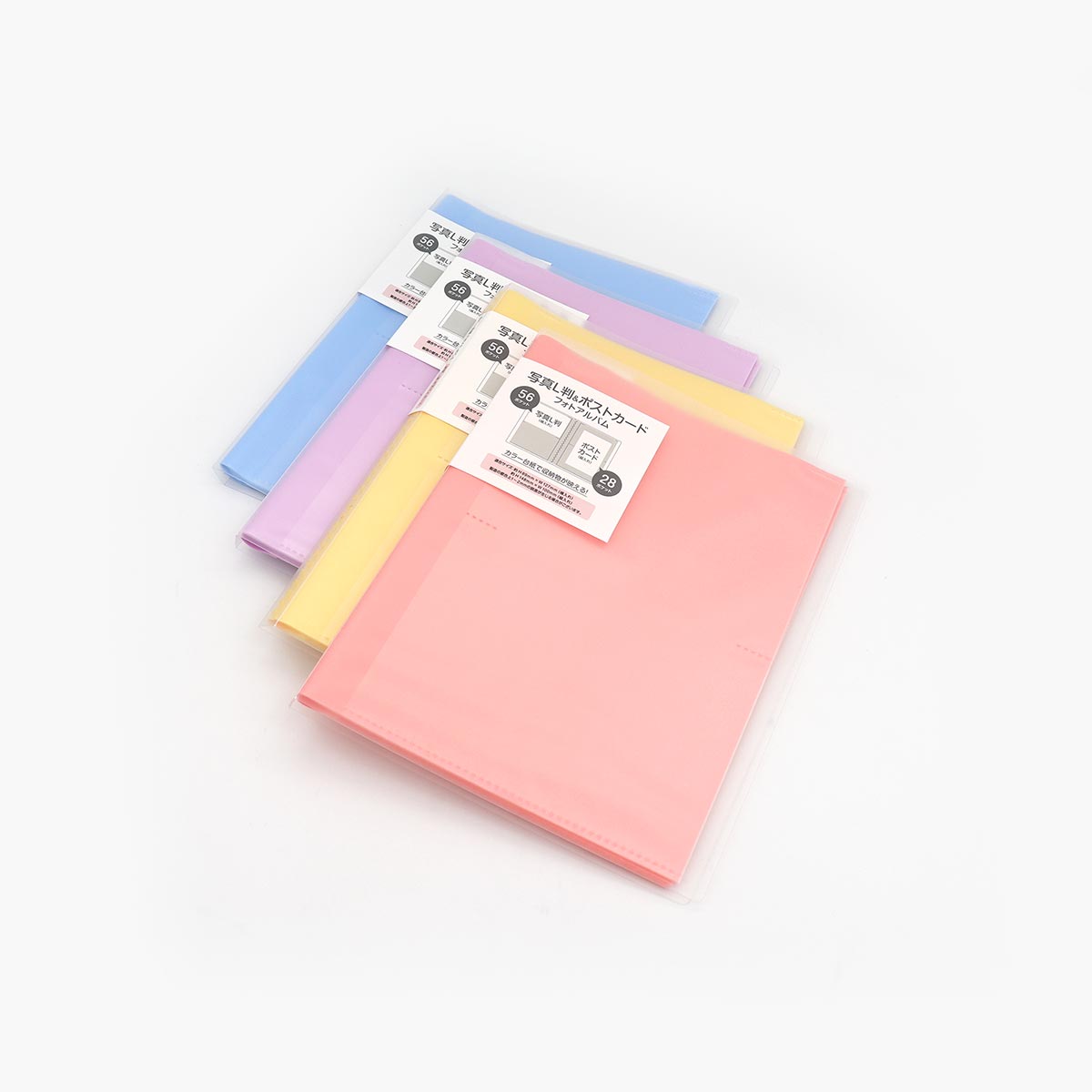 カラー台紙 フォトアルバム 写真L判 56ポケット ポストカード 28ポケット