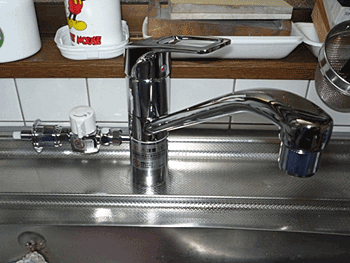 TOTO キッチン用水栓(ワンホールタイプ)分岐金具接続口付きキッチン水栓