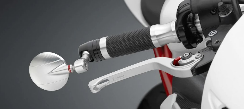 Rizoma Spy-R Bar End Mirror | 80mm | Silver - BS285A