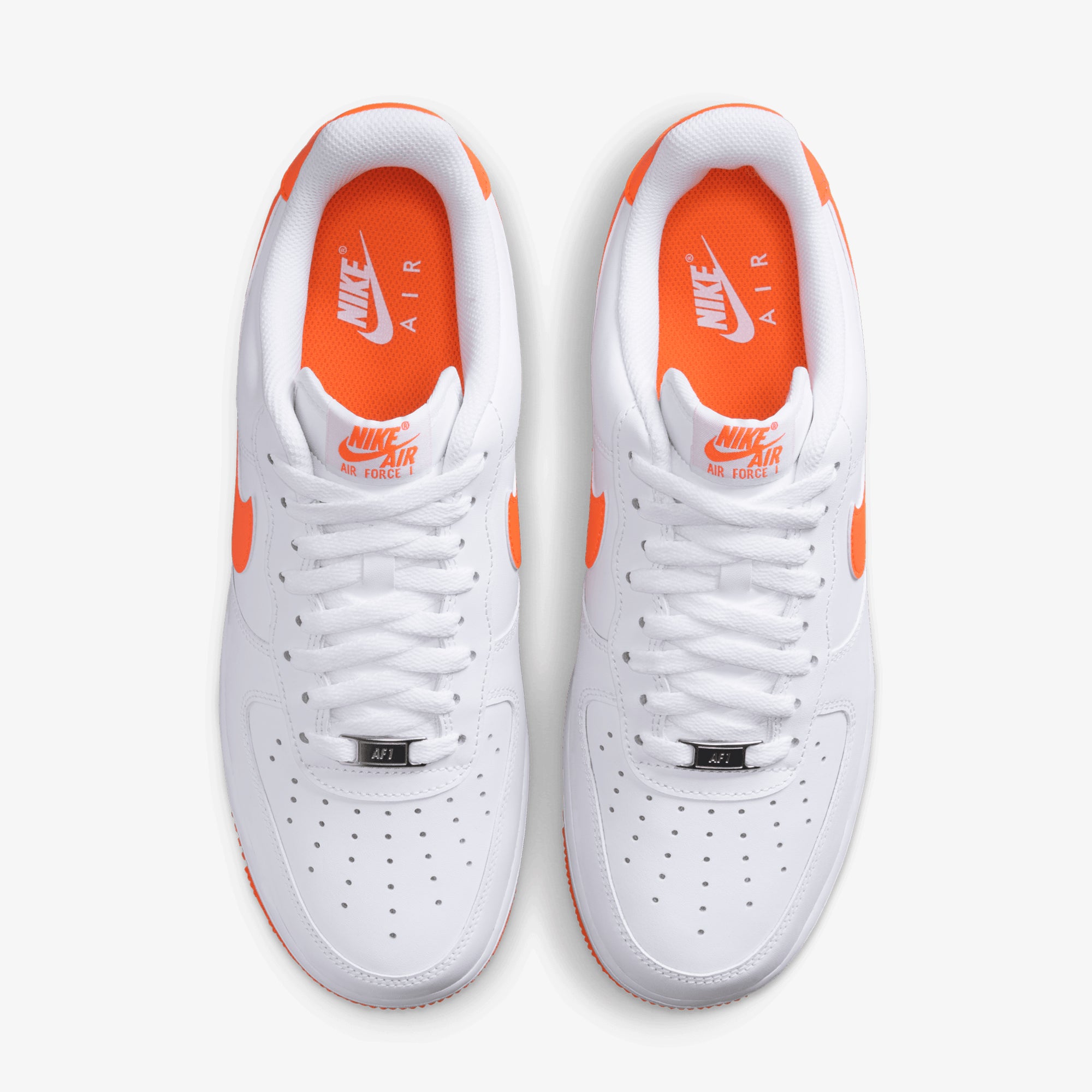 Buy Nike White & Safety Orange Air Force 1 '07 LV8 Shoes for Men