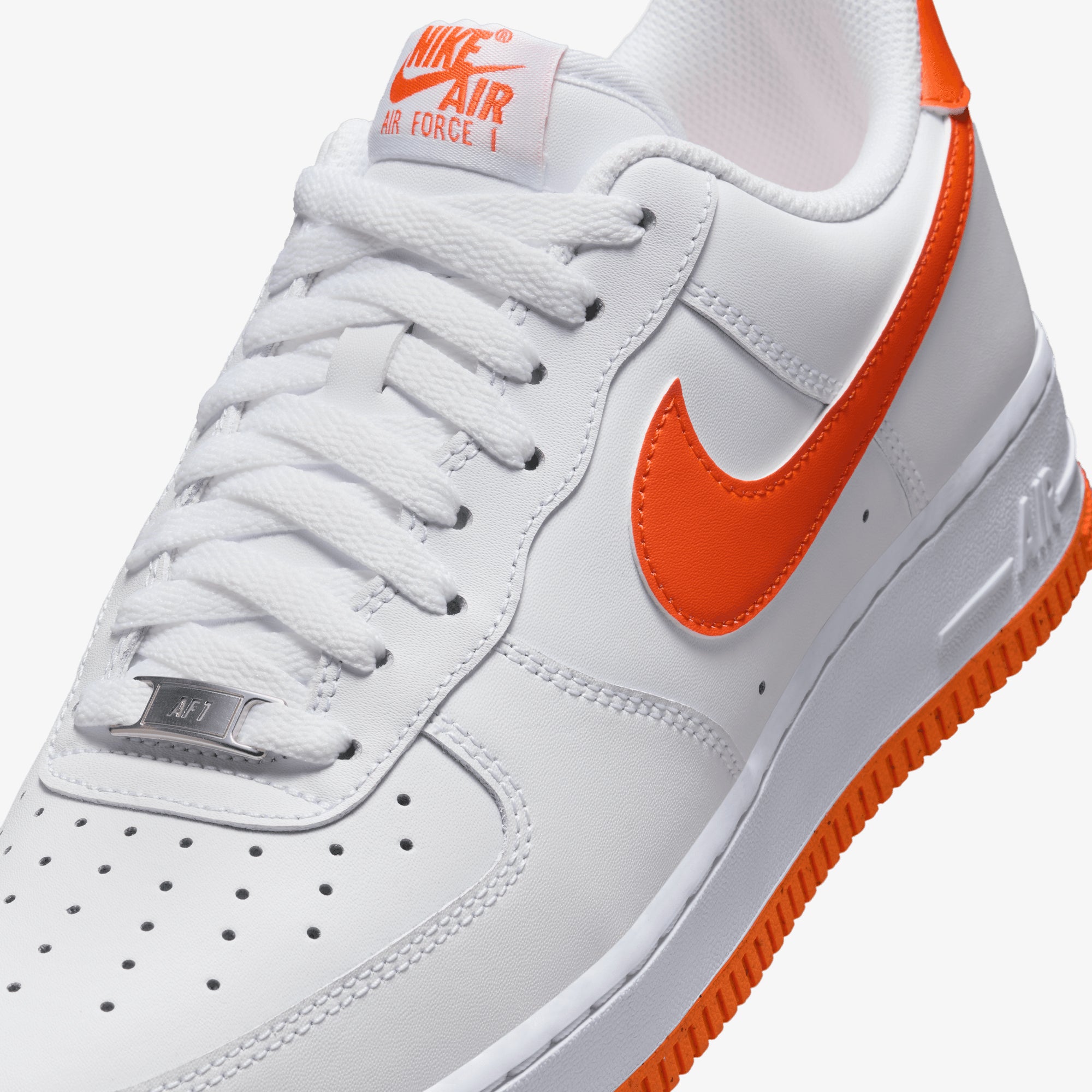 Buy Nike White & Safety Orange Air Force 1 '07 LV8 Shoes for Men
