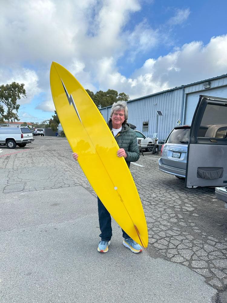 LIGHTNING BOLT Retro Gun surfboard shaped by Californian Shaper