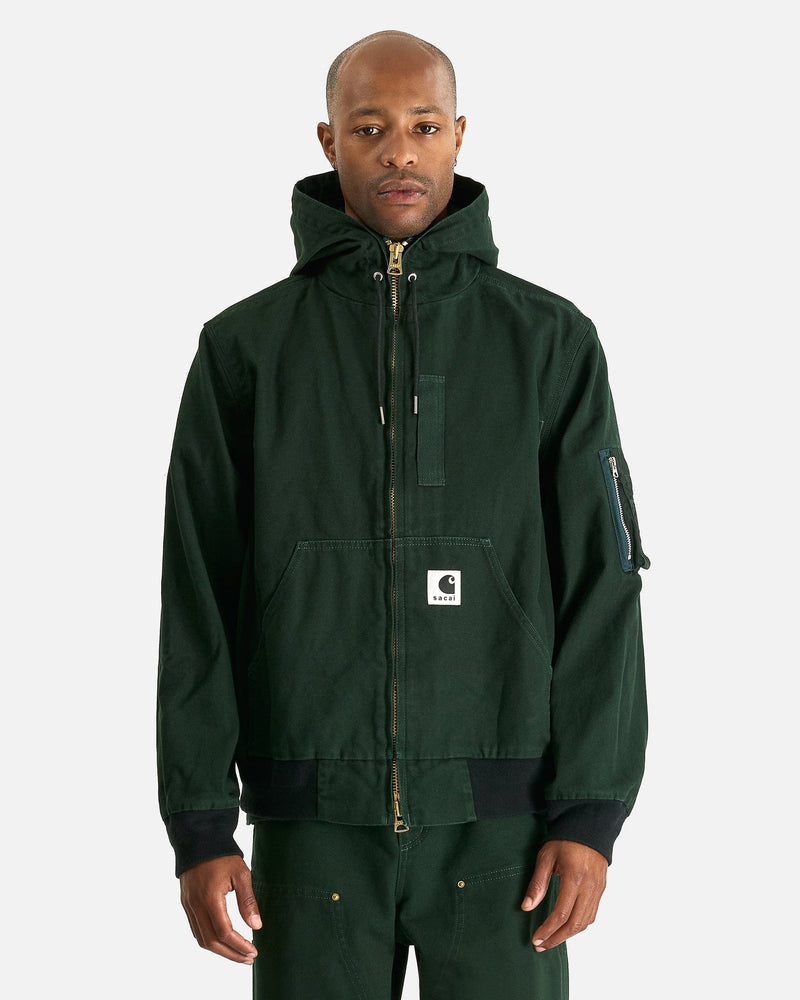 Carhartt WIP Washed Ducked Hooded Blouson in Green – SVRN