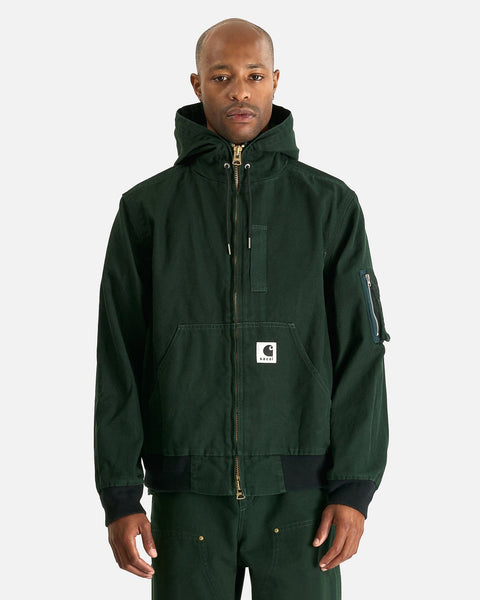Carhartt WIP Washed Ducked Hooded Blouson in Green – SVRN