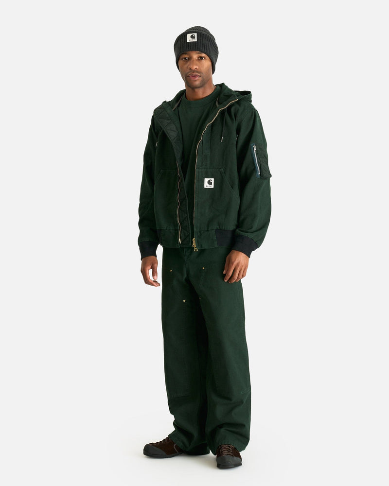 Carhartt WIP Washed Ducked Hooded Blouson in Green – SVRN