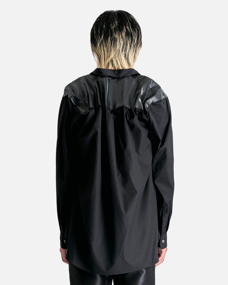 Gathered Panel Shirt in Black – SVRN
