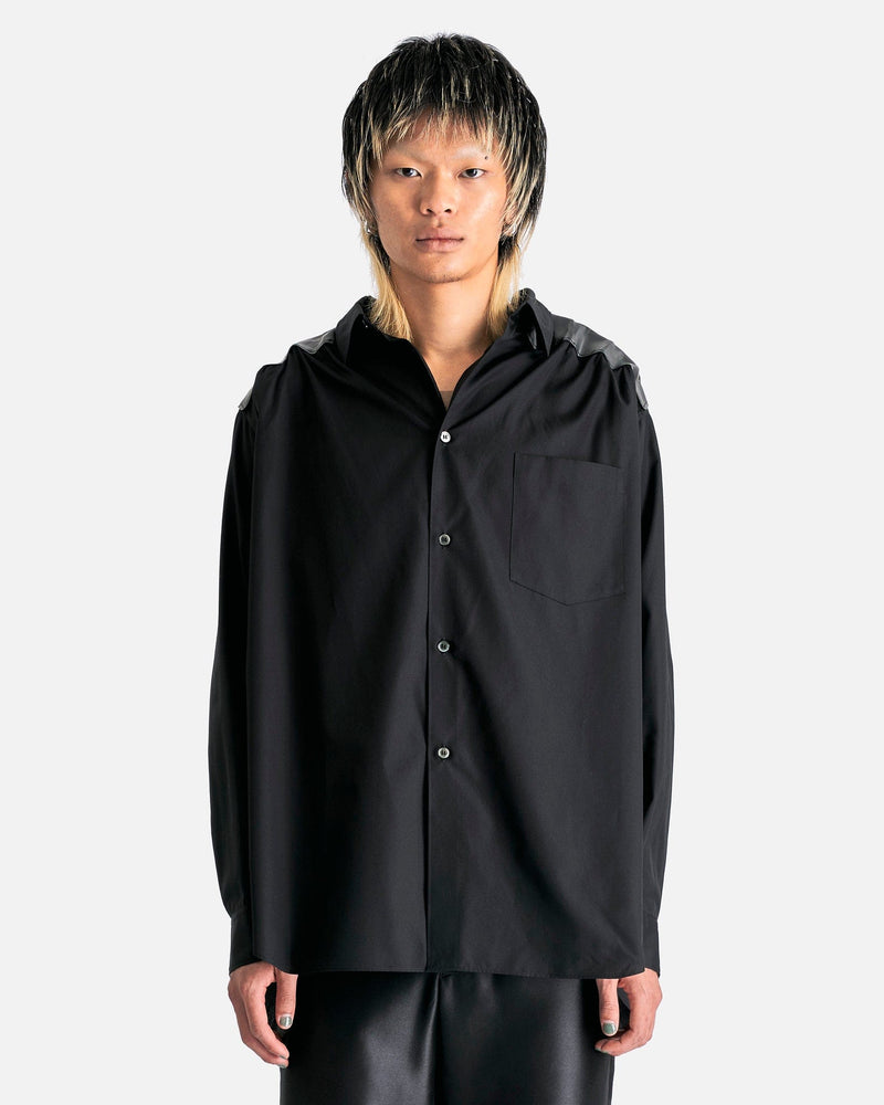 Gathered Panel Shirt in Black – SVRN