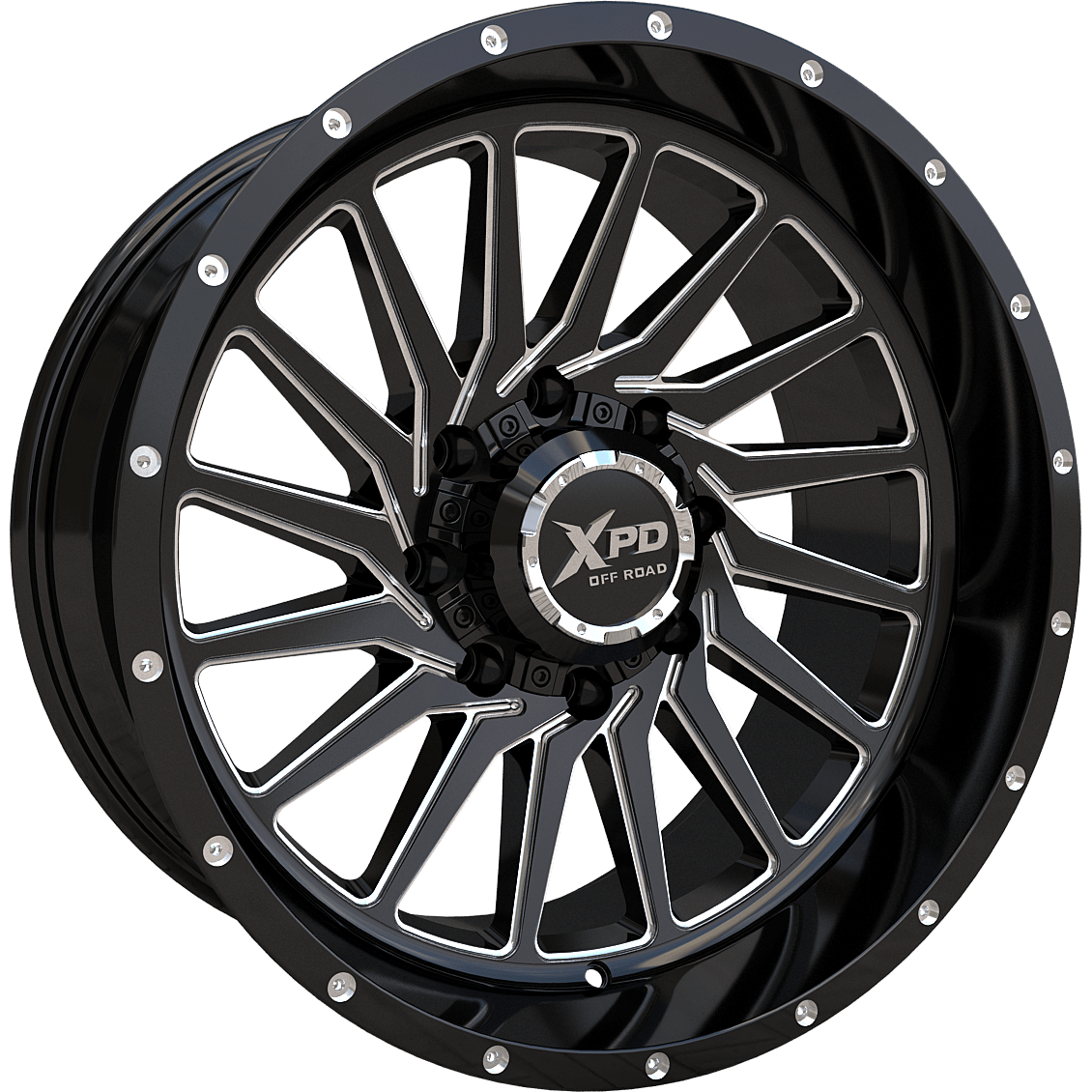 XPD-710 Typhoon – Gloss Black Milled – SPDLine Wheels