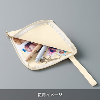 キャンバスL字ファスナーフラットポーチ（S）｜TP-0007【オリジナル