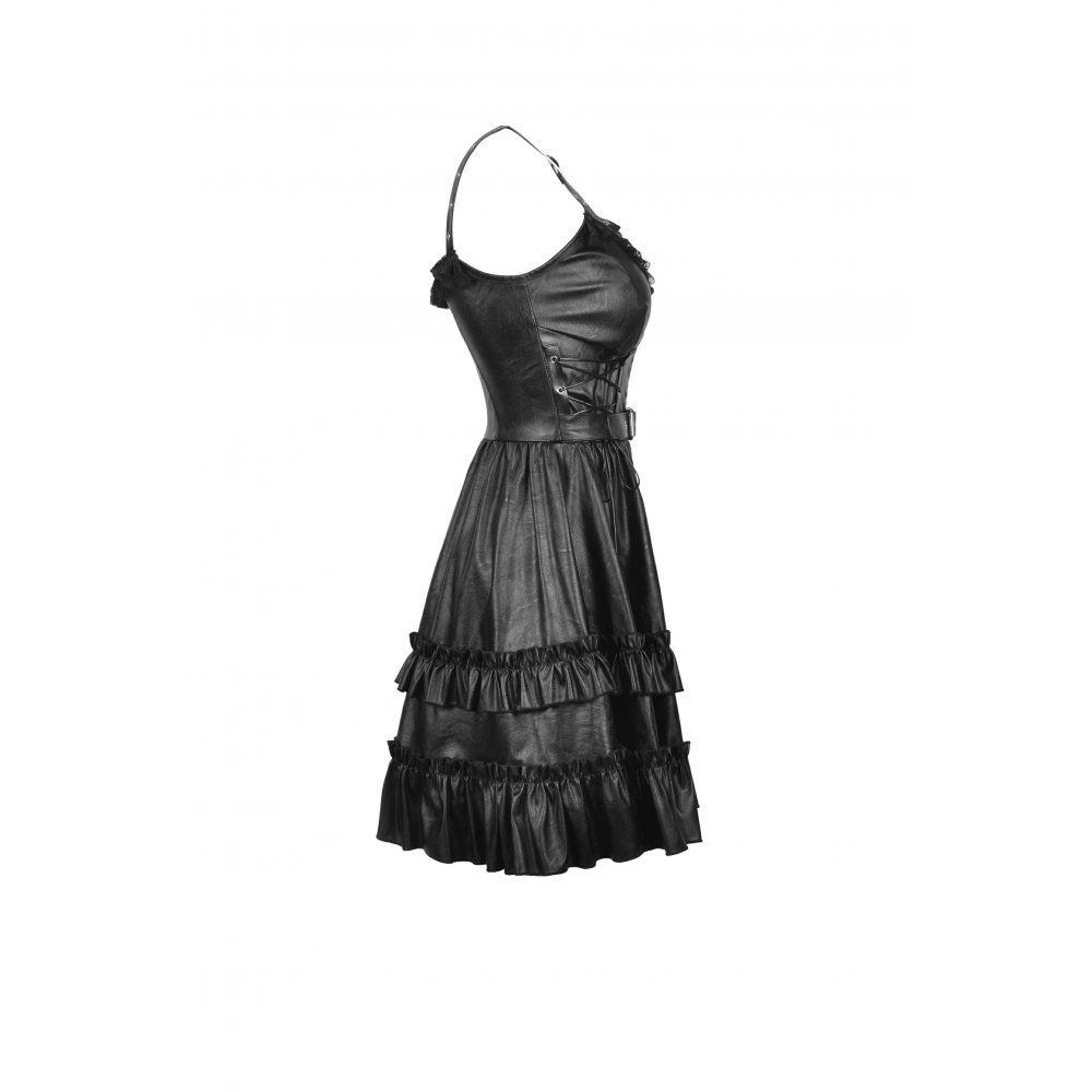 faux leather strap dress / ワンピース【DARK IN LOVE】 | Spider