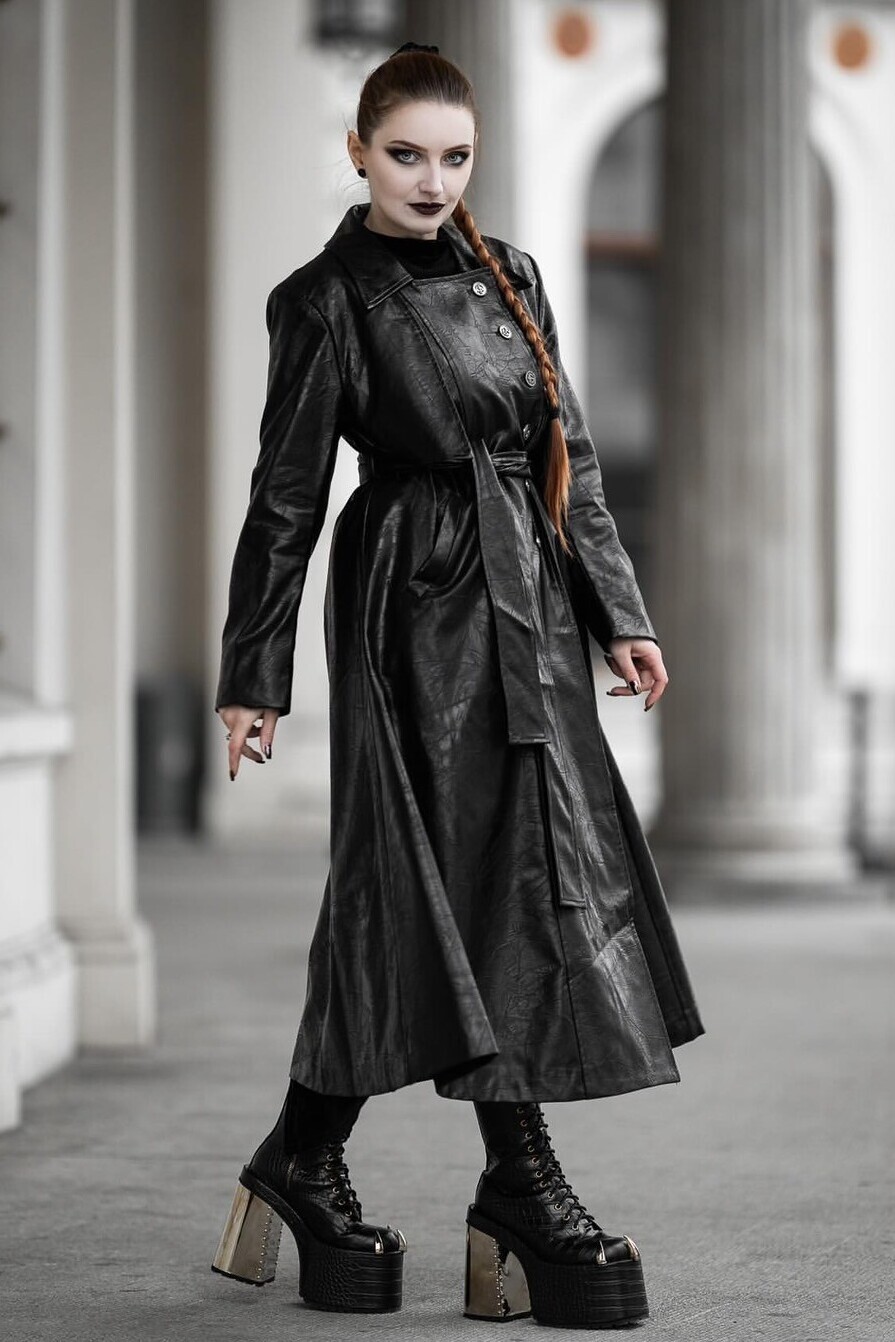 🔥SALE🔥Black deep sea hunter leather long coat / ロングジャケット