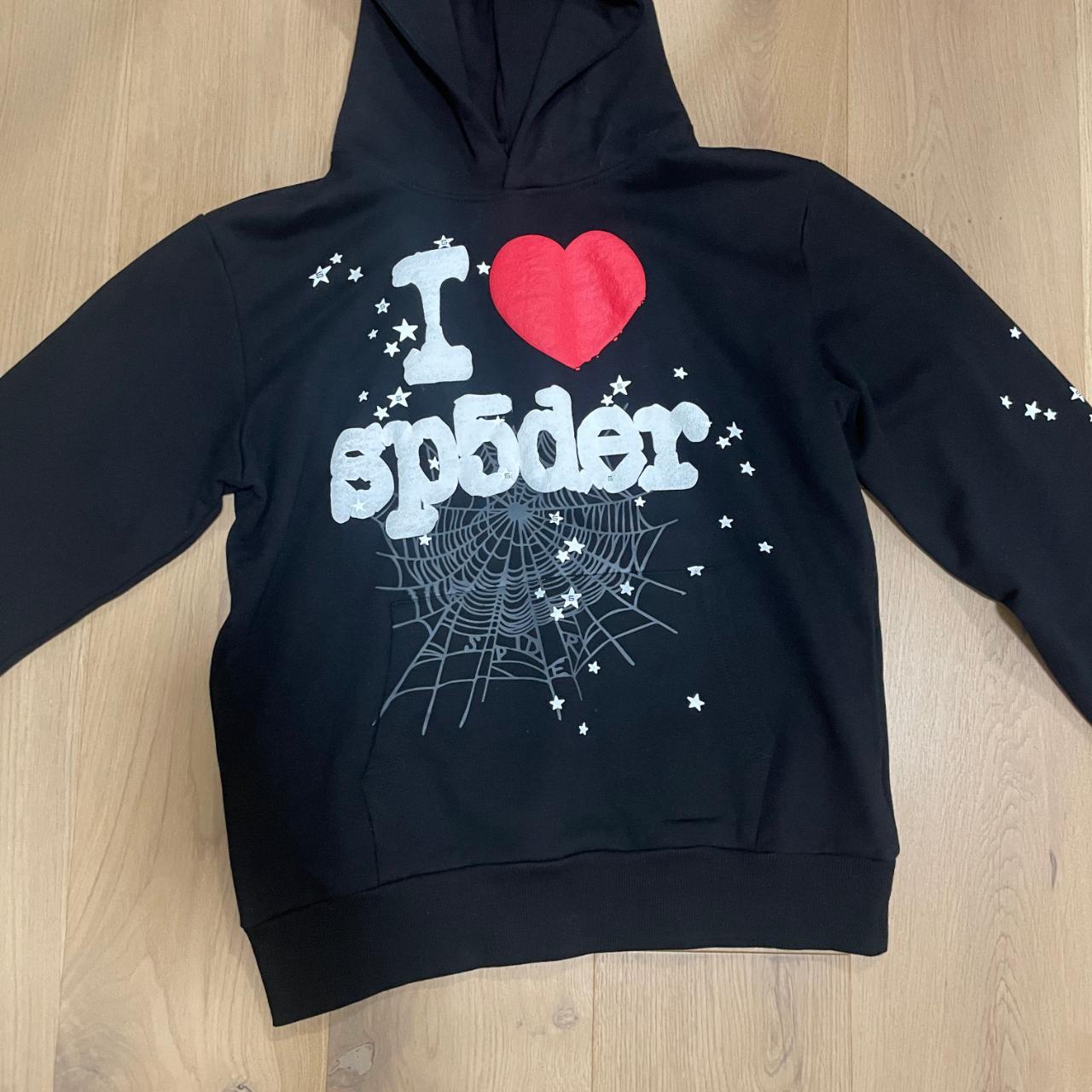 Sp5der I Heart SP5 Souvenir Hoodie Black | spiderhoodie.org