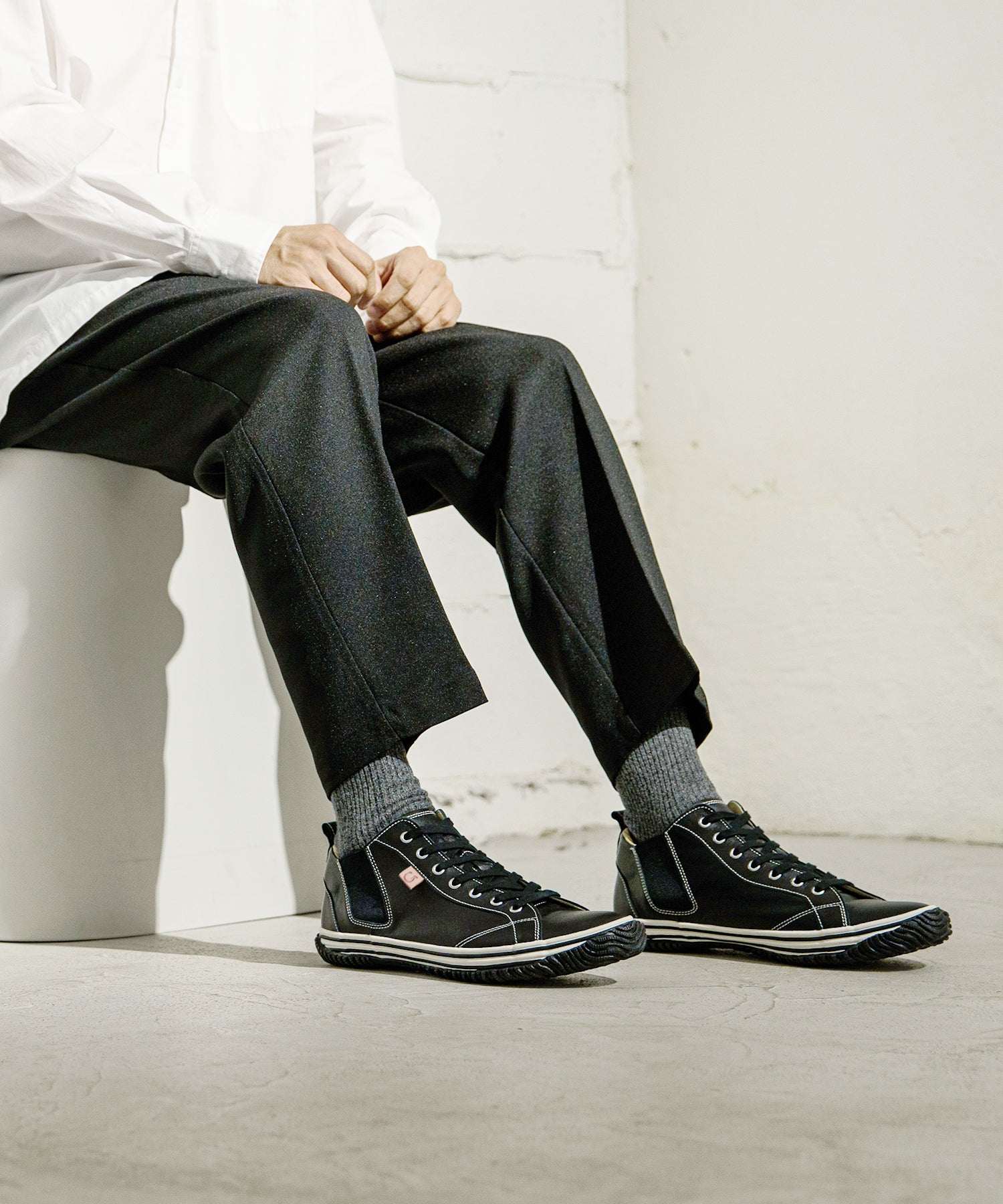 SP-442 Black | 国産ハンドメイド スニーカー スピングル