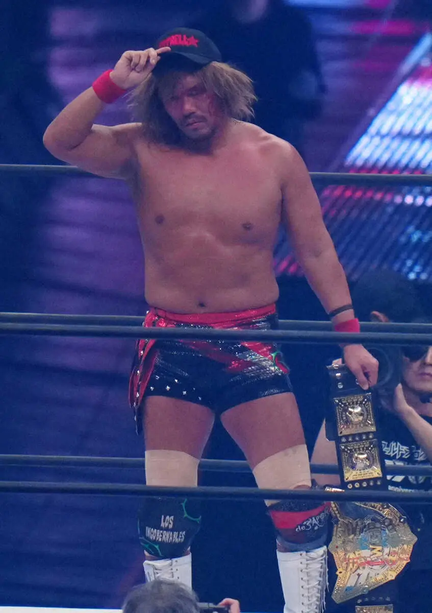 IWGP世界ヘビー級王座を奪取した内藤（撮影・島崎忠彦） - スポニチ