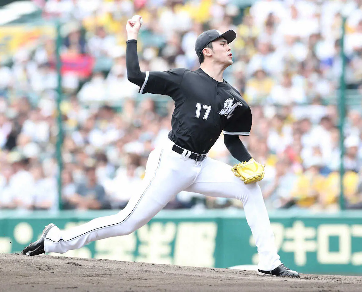 ロッテ佐々木朗希、初回いきなり最速163キロに甲子園どよめく 21年プロ